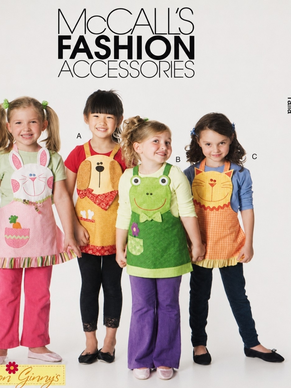 McCall's M6298 Kids Animal Apron Sewing Pattern OSZ